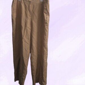 J.Jill women's womens linen blend wide leg pants in brown size large.